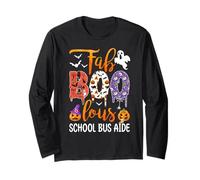 Fab Boo Lous Scuolabus Aiuto Boo Fantasma Zucca Halloween Maglia a Manica