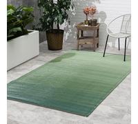 FAB HAB Tappeto per esterni Ombre, impermeabile, resistente allo sbiadimento, senza pieghe, in plastica riciclata di alta qualità, a righe, per patio, veranda, terrazza, balcone, colore: verde,