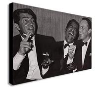 FAB Stampa artistica da parete su tela con cornice, Dean Martin, Sammy Davis Jr. e Frank Sinatra Laughing, varie dimensioni (A3, 40 x 30 cm)