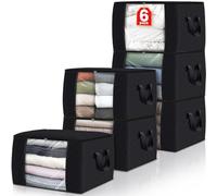 Fab totes Confezione da 6 sacchetti pieghevoli per riporre coperte, contenitori per organizzare camera da letto, armadio, vestiti, piumone, maglioni, organizzazione e conservazione con coperchio e