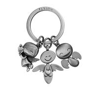 FABACH Angelo custode portachiavi 3 angeli - angelo portafortuna portachiavi amore - regalo angelo custode portafortuna - angelo custode portachiavi in metallo, Argento antico, 1, Moderno