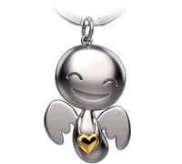 FABACH Angelo custode portachiavi Happy con cuore - Angelo portafortuna portachiavi amore - regalo angelo custode portafortuna - angelo con cuore come idea regalo per fidanzata, gold, 1, Moderno