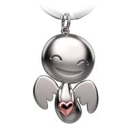 FABACH Angelo Custode Portachiavi Happy Con Cuore - Portafortuna Amore - Regalo Angelo Con Cuore - Idea Regalo Per Fidanzata, Oro Rosa, Moderno