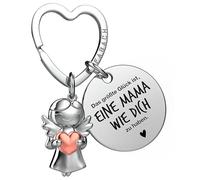 FABACH Beste Mama - Portachiavi con angelo custode, portafortuna con cuore e incisione - Migliore regalo per la mamma, angelo portafortuna per la festa della mamma, La Più Grande Felicità, Taglia