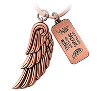 FABACH Portachiavi a Forma di Ali d'Angelo - Portafortuna, Angelo Custode, Piuma - Let Your Dreams Be Your Wings - Oro Rosa Antico