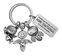 FABACH Portachiavi a forma di angelo custode con incisione - Portachiavi per auto in metallo con messaggio inciso, regalo per gli automobilisti - portafortuna auto patente - Il tuo angelo custode