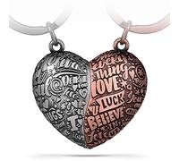 FABACH Portachiavi a forma di cuore - Amore puzzle Partner, ciondolo a forma di cuore - Ti amo partner, portachiavi per coppie, regalo di anniversario, regalo per coppie, regalo di amore, partner,
