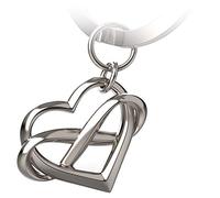 FABACH Portachiavi a forma di cuore con simbolo dell'infinito "Infinite Love" - Ciondolo con cuore per fidanzata, fidanzata, coppia, argento (Argento),FB_INFILOV_S