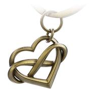 FABACH Portachiavi a forma di cuore con simbolo dell'infinito "Infinite Love" - Ciondolo infinito con cuore per fidanzata, fidanzato, coppie, partner portafortuna - Ti amo per sempre, Bronzo antico, 1