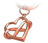 FABACH Portachiavi a forma di cuore con simbolo dell'infinito "Infinite Love" - Ciondolo infinito con cuore per fidanzata, fidanzato, coppie, partner portafortuna - Ti amo per sempre, oro rosa, 1