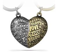 FABACH Portachiavi a Forma di Cuore Puzzle Partner, Ciondolo a Forma di Cuore, Ti Amo Partner, Regalo di Anniversario, Regalo per Coppie, Regalo di Amore