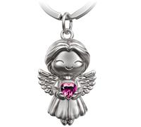 FABACH Portachiavi Angelo Custode Lucy con Cuore in Cristallo Scintillante - Angelo Portafortuna Amore - Talismano Angelico come Idea Regalo per la Migliore Amica o Partner