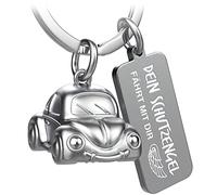 FABACH Portachiavi auto con incisione - Angelo custode - Portachiavi angelo custode per automobilisti - regalo portafortuna auto regalo guida con attenzione - Il tuo angelo custode guida con te,