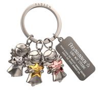 FABACH Portachiavi con angelo custode a 3 stelle con incisione - angelo custode migliore amica regalo - migliore amica regalo angelo portafortuna migliore amica - Amiche sono come stelle, argento, 1,