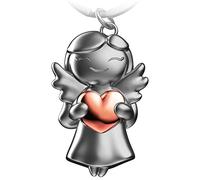 FABACH Portachiavi con angelo custode con cuore - angelo portafortuna portachiavi amore - regalo angelo custode portafortuna - dolce angelo con cuore come idea regalo per fidanzata, oro rosa, Taglia