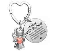 FABACH Portachiavi con angelo custode con cuore e incisione - Migliore amica regalo portachiavi - Migliore amica regalo angelo portafortuna, Alla Mia Migliore Amica, Taglia unica