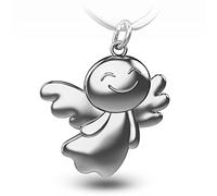 FABACH Portachiavi Con Angelo Custode Fly - Allegro Ciondolo in Metallo per Auto Con Attenzione - Argento, Taglia Unica