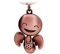 FABACH Portachiavi con angelo custode Happy con volante, grazioso ciondolo a forma di angelo in metallo, regalo portafortuna, patente di guida auto, guida con attenzione, Oro rosa antico, taglia unica