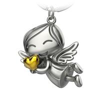 FABACH Portachiavi Con Angelo Custode Lucky Con Cuore - Portafortuna Amore - Regalo Angelo Con Cuore - Idea Regalo per Fidanzata, Gold, Moderno