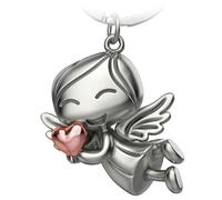 FABACH Portachiavi Con Angelo Custode Lucky Con Cuore - Portafortuna Amore - Regalo Angelo Con Cuore - Idea Regalo per Fidanzata, Oro Rosa