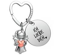 FABACH Portachiavi con angelo custode portafortuna con cuore e incisione - Ich liebe dich portachiavi partner - regalo fidanzata amore - angelo portachiavi regalo amore, Io ti amo, Taglia unica