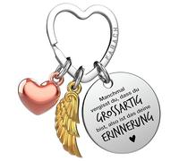 FABACH Portachiavi con angelo custode portafortuna con cuore e incisione - migliore amica regalo portachiavi a forma di cuore - migliore amica regalo angelo portafortuna, Sei Fantastico, Taglia unica