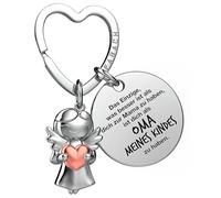 FABACH Portachiavi con angelo custode portafortuna con cuore e incisione - Migliore nonna del mondo - regalo per la nonna - regalo angelo portafortuna, Nonna Di Mio Figlio, Taglia unica