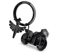 FABACH Portachiavi con angelo custode - regalo angelo portachiavi per motociclisti - regali moto portachiavi portafortuna guida con attenzione, Nero , taglia unica, Classico