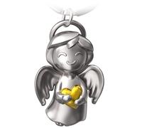 FABACH Portachiavi Con Angelo Custode Shiny Con Cuore - Portafortuna Amore - Regalo Portafortuna - Idea Regalo Per Fidanzata, Gold, Moderno