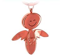 FABACH Portachiavi con angelo custode Smile con cuore - Elegante ciondolo a forma di angelo in metallo color argento, oro, rosa, nero, bronzo, regalo portafortuna, patente di guida auto, guida con