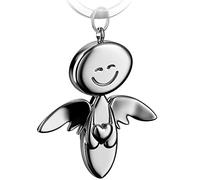 FABACH Portachiavi con angelo custode Smile con cuore - elegante ciondolo a forma di angelo in metallo in argento, oro, rosa, nero, bronzo