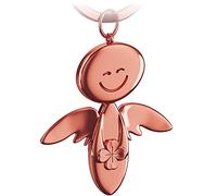 FABACH Portachiavi Con Angelo Custode Smile e Quadrifoglio - Portafortuna in Metallo - Ciondolo Auto Per Buon Successo - Regalo Buona Fortuna, Oro Rosa, Taglia Unica, Casual