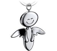 FABACH Portachiavi con angelo custode Smile - Elegante ciondolo a forma di angelo in metallo - regalo portafortuna, patente di guida auto - guida con attenzione, argento, taglia unica, Angelo custode