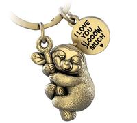 FABACH Portachiavi Con Bradipo Dreamy - Simpatico Portafortuna Da Donna - Migliore Amico - Regalo Per Gli Amanti Dei Bradipi, Bronzo Antico, Moderno
