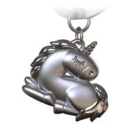 FABACH Portachiavi con unicorno Sleepy - Unicorno che dorme portafortuna da donna - Ciondolo Unicorn come regalo per la migliore amica, partner, argento, taglia unica, Fantasy