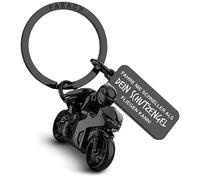 FABACH Portachiavi moto con angelo custode e incisione - Guida con cautela regalo angelo portachiavi per motociclisti - regali moto portafortuna patente di guida moto, Angelo custode, Taglia unica