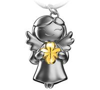 FABACH Schutzengel Schlüsselanhänger Star mit Kleeblatt - Glücksengel aus Metall - Kleeblatt Schutzengel Glücksbringer Engel Du schaffst das - Geschenke Viel Erfolg Geschenk Viel Glück Engel