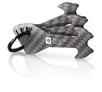 FABACH Trolley Piranha per carrello della spesa in carbonio infrangibile - gettone per carrello portachiavi - Chip rimovibile, non rimangono incastrati nel lucchetto Nero 3 Trolley Piranhas