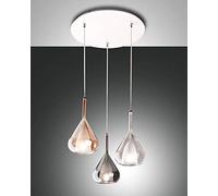 Lampadario a sospensione Lila a Led in metallo e vetro borosilicato 3481-47-297 Fabas Luce - 3481-47-297