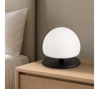 Fabas Luce Abatjour moderna in metallo con paralume in vetro soffiato Morgana Ne