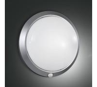 Fabas Luce Applique da esterno Armilla, argento, rilevatore di movimento, Ø 30 cm Fabas Luce