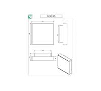 Fabas Luce Applique Oban, 30 cm x 30 cm, 2 x E27, bianco, IP65 Fabas Luce
