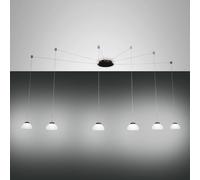 Fabas Luce Arabella sospensione decentrata 6 luci, bianca Fabas Luce