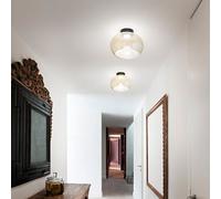 BRENA PLAFONIERA IN VETRO COGNAC A LED CCT 2700K - 3000K - 4000K- 19W - 2100 lm DIMMERABILE A STEP
