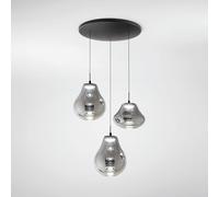 DEVA SOSPENSIONE FUME' 3 LUCI TONDA A LED CCT 2700K - 3000K - 4000K- 42W - 4530 lm DIMMERABILE