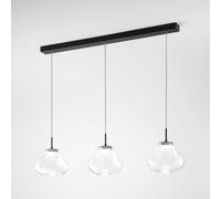 DEVA SOSPENSIONE TRASPARENTE 3 LUCI LINEARE A LED CCT 2700K - 3000K - 4000K- 42W - 4530 lm DIMMERABILE