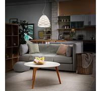 Lampadario Duchessa Sospensione Bianca D.300 1 Luce Stile Metallo e Ceramica [EEK: A++]