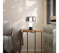 Fabas Luce Lampada da tavolo Flick, grigio fumo, vetro, 28 cm, dimmerabile, E14 Fabas Luce