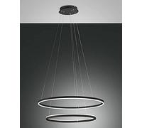 Fabas Luce Giotto Plafoniera a sospensione a LED integrata in vetro nero