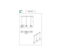 FABAS LUCE Brena lampada a sospensione, LED 3 luci, squadrata, 3755-48-365, Brena [Lampade per Interni > Lampade a Sospensione]